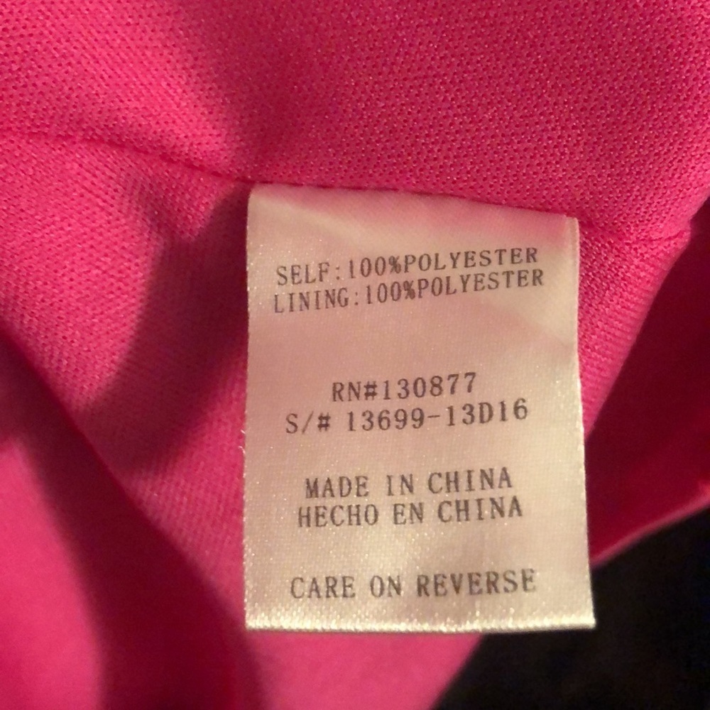 Leshop Fuchsia Pink Georgette Full Length Gown Open Back & Crisscross Straps S - Picture 5 of 6
